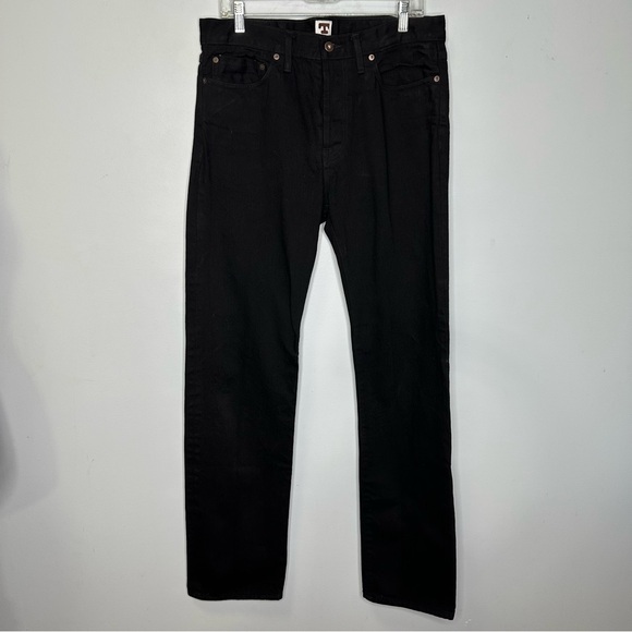 Tellason Japanese Black Selvedge Denim Blubaugh Mid Rise Slim Straight Jeans 33 - Picture 2 of 15